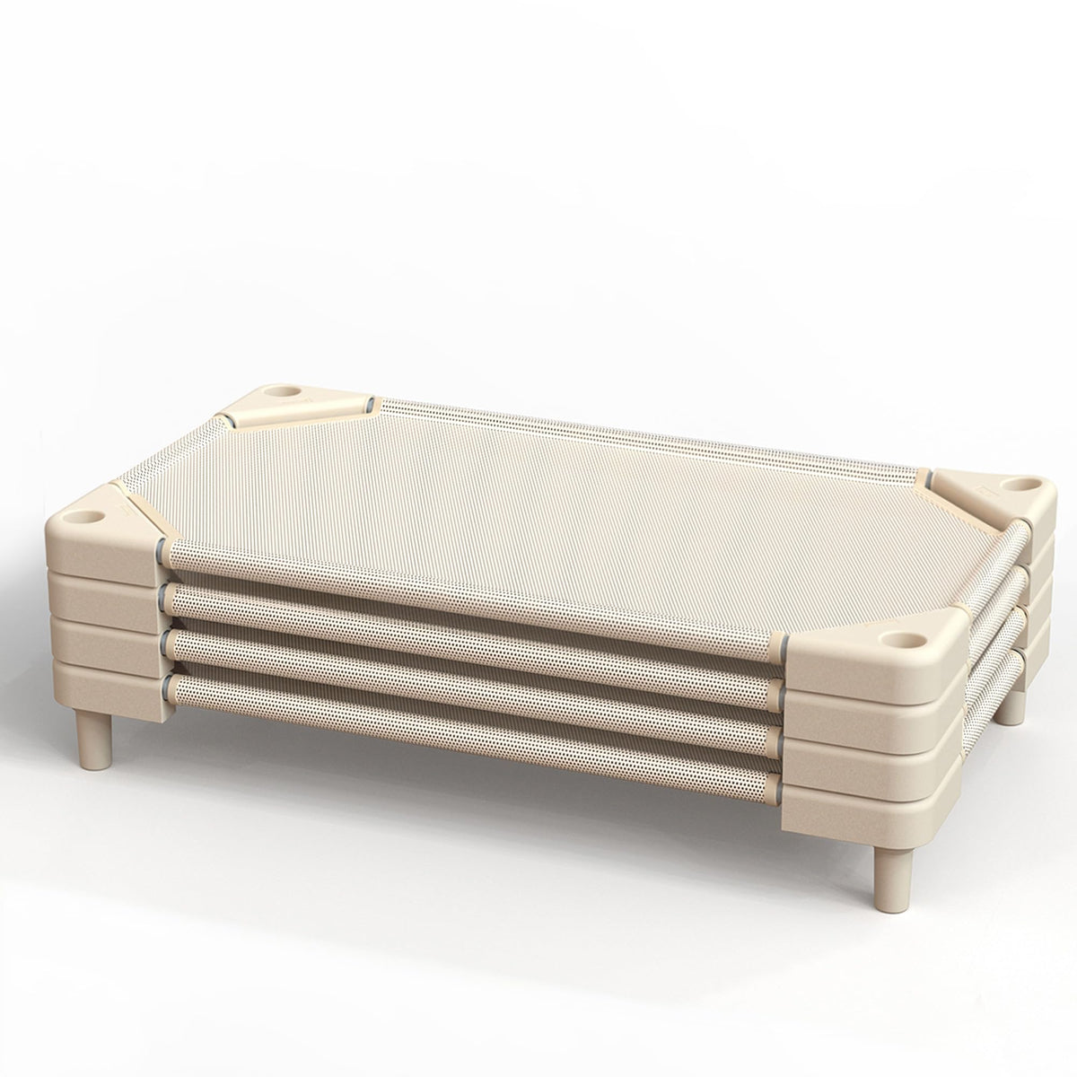 NOUJULOUN Daycare Cots stackable setup with sand mesh dries quickly for busy classrooms.