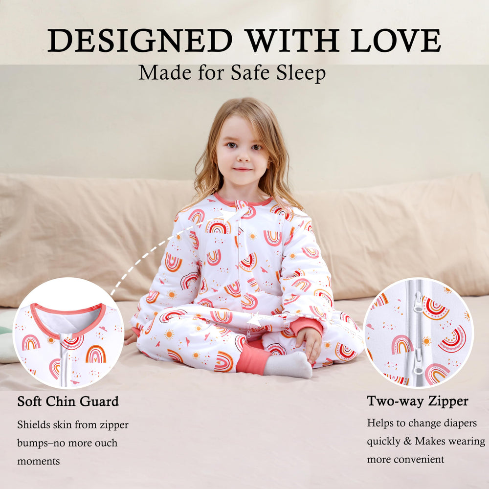 NOUJULOUN fold-over foot cuffs demonstrate adjustable warmth for nap or play.