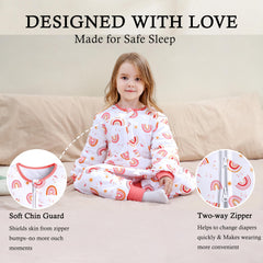 NOUJULOUN fold-over foot cuffs demonstrate adjustable warmth for nap or play.