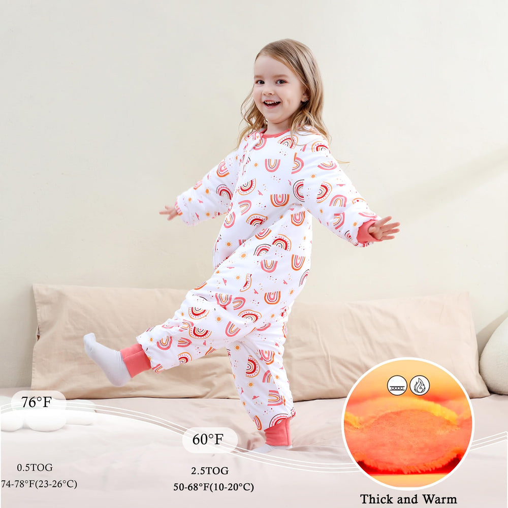 NOUJULOUN long sleeve roomy fit allows toddlers to move, crawl, or walk freely.