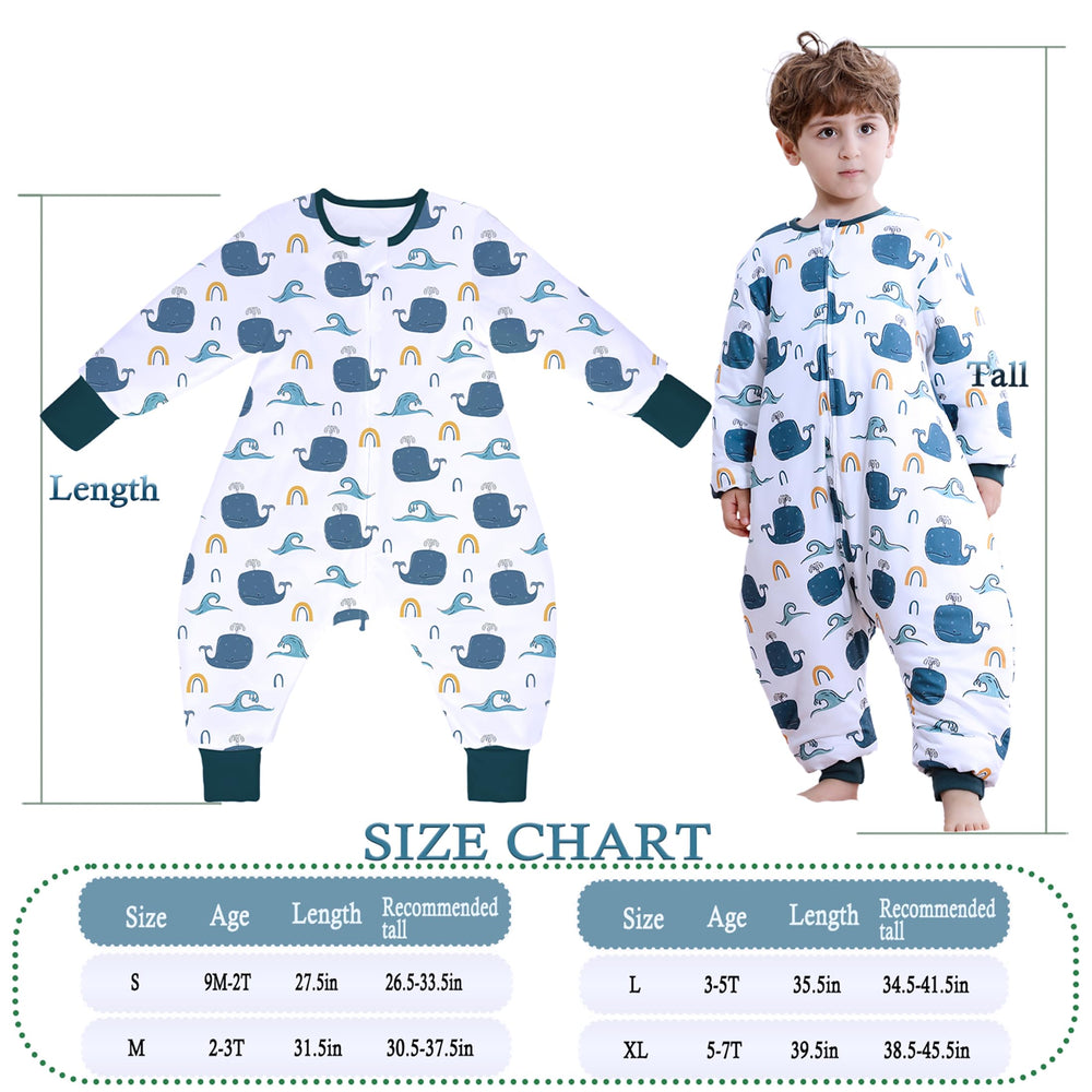 NOUJULOUN Ocean Whale two-way zipper enables quick, safe diaper changes.