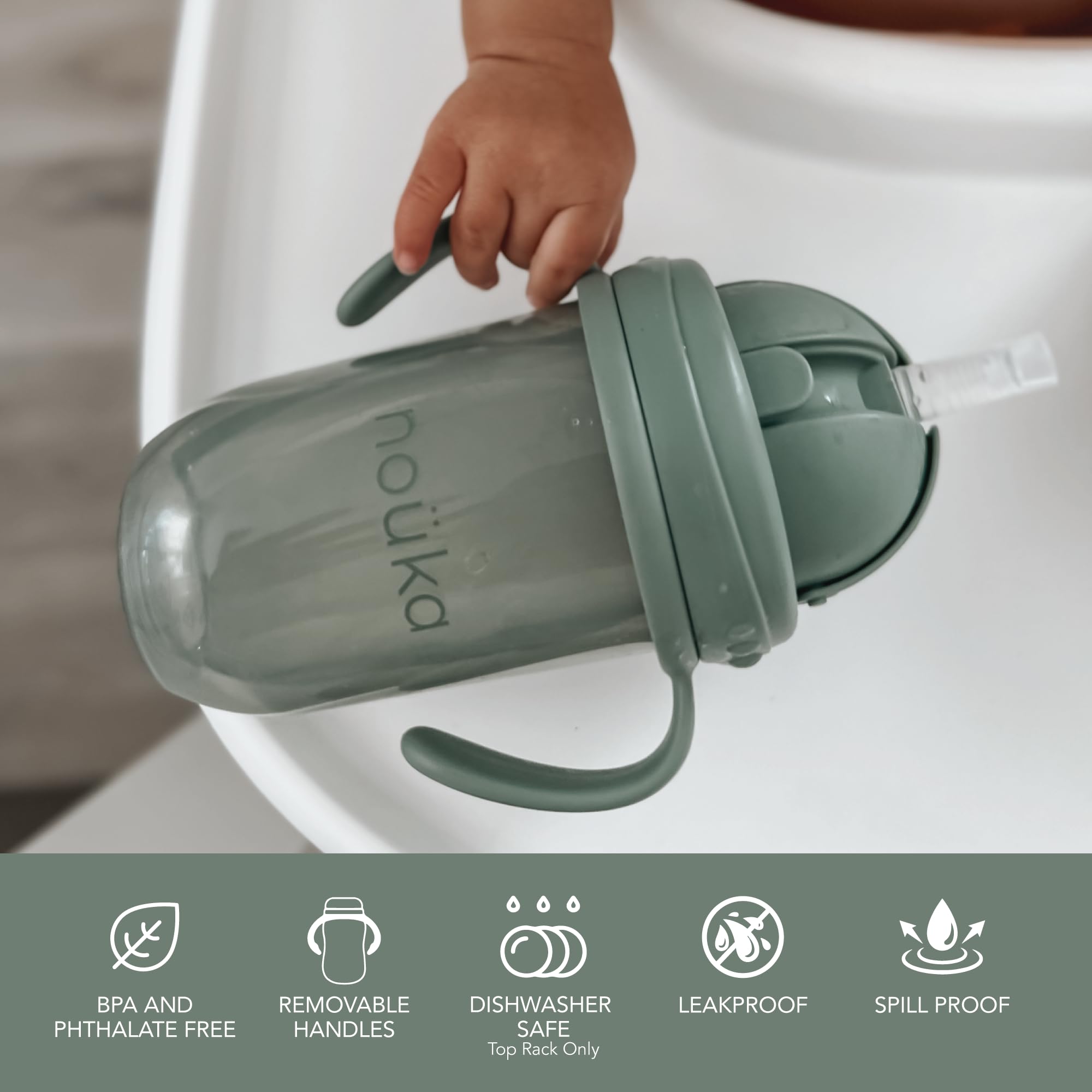 noüka Bloom cup highlights 9 oz capacity for growing kids hydration moments.