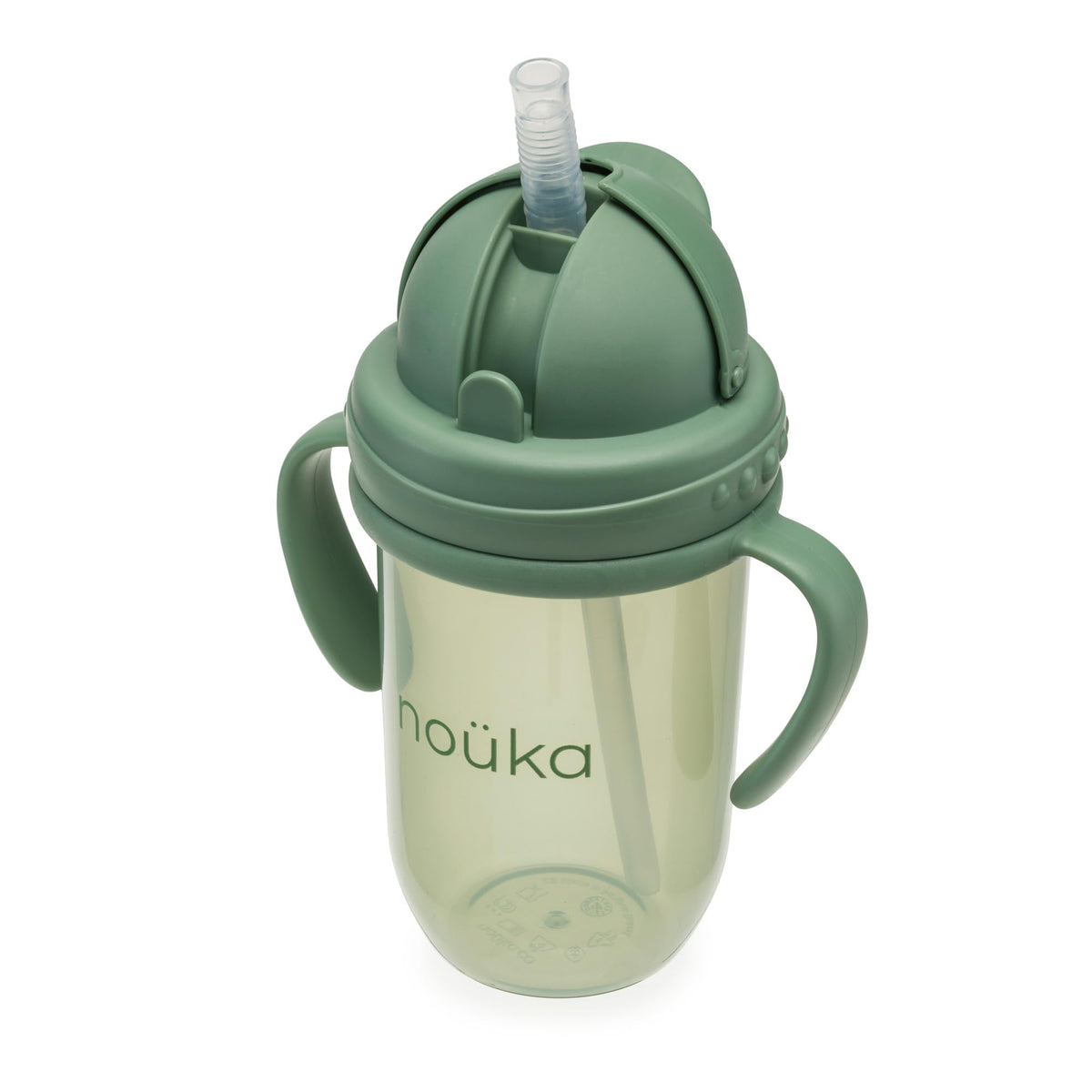 nouka straight straw cup click top lid fern shows leakproof travel readiness