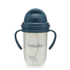 nouka leak-proof cup, deep ocean color, removable handles for car seats and strollers