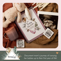NovaaLife Twins Journal birth-announcement spread captures celebratory memories