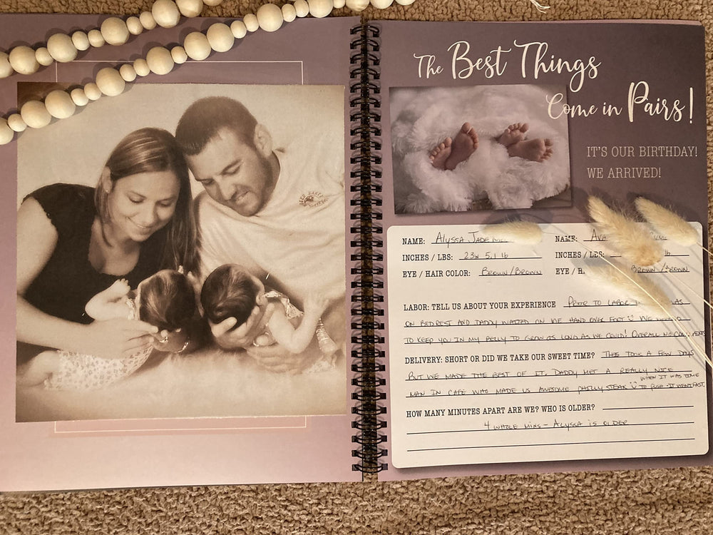 NovaaLife Twins Journal bloopers spread captures goofy, messy moments