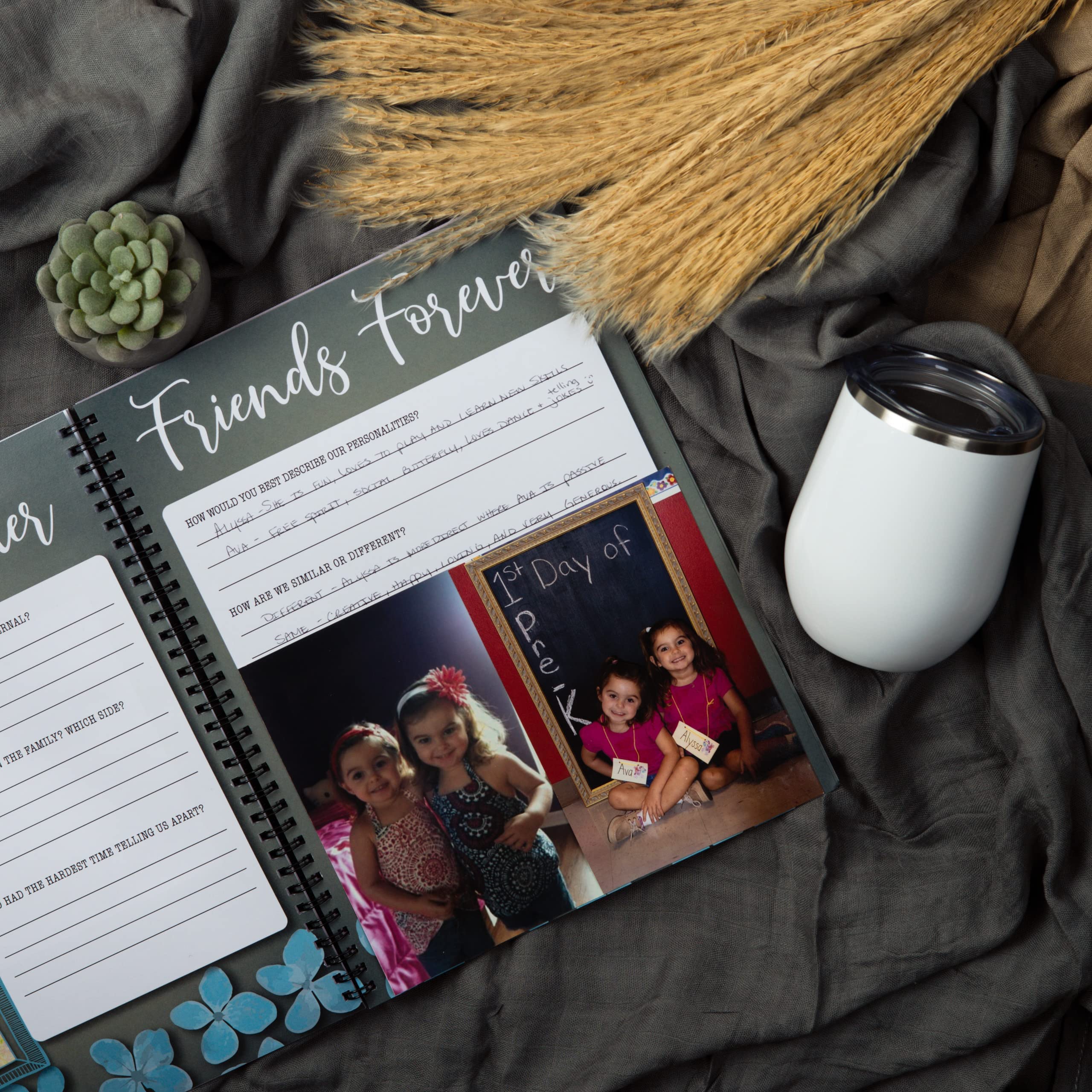 NovaaLife Twins Journal special-spots page highlights mom and dad milestones