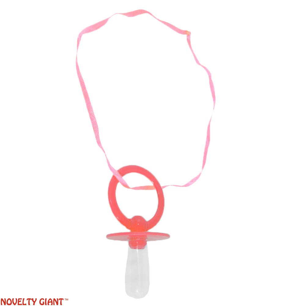 NOVELTY GIANT jumbo pink pacifier side view for bold costume styling