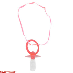 NOVELTY GIANT jumbo pink pacifier side view for bold costume styling