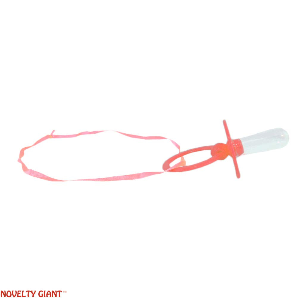 NOVELTY GIANT jumbo pink pacifier with ribbon for easy carrying