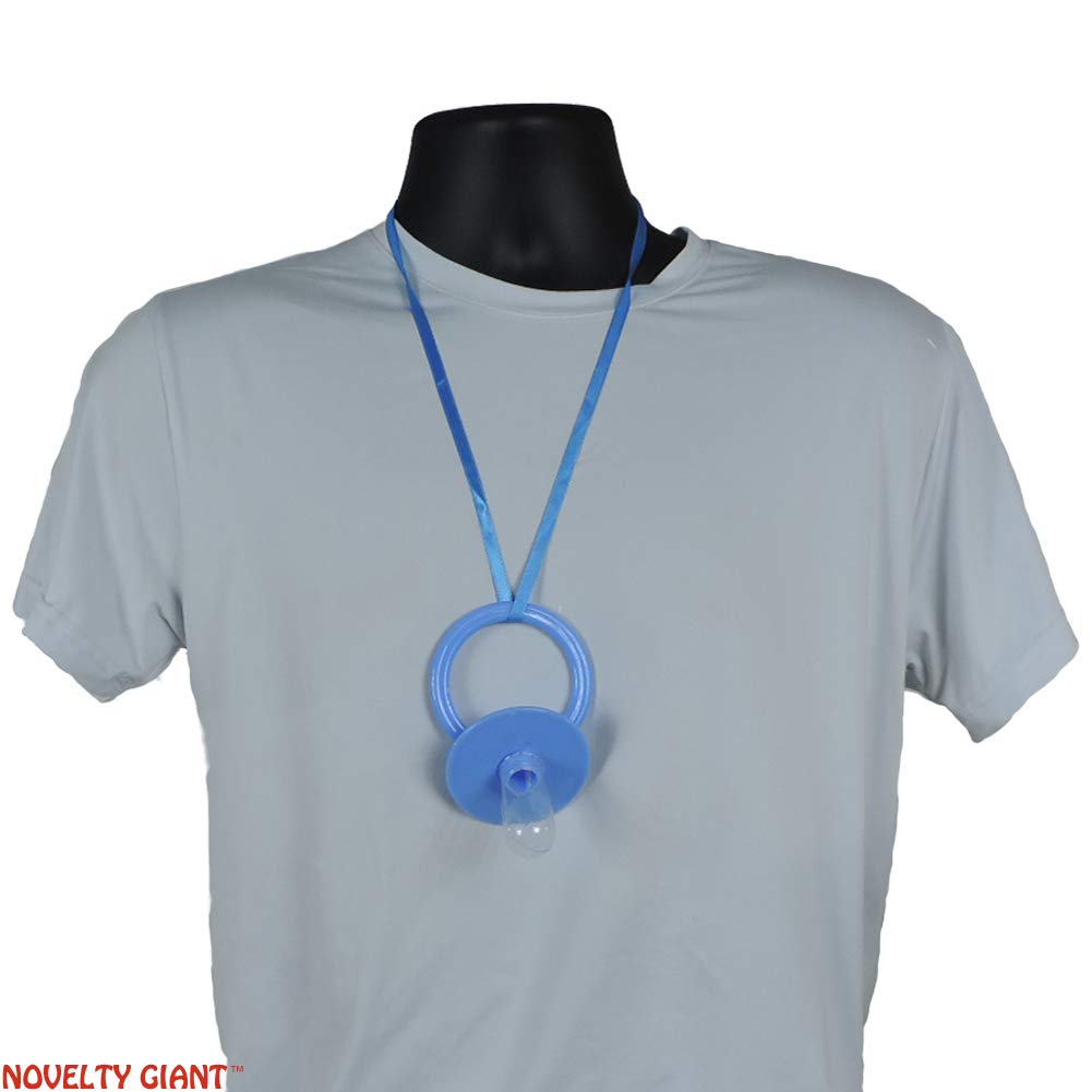 NOVELTY GIANT blue pacifier held in hand for photo ops