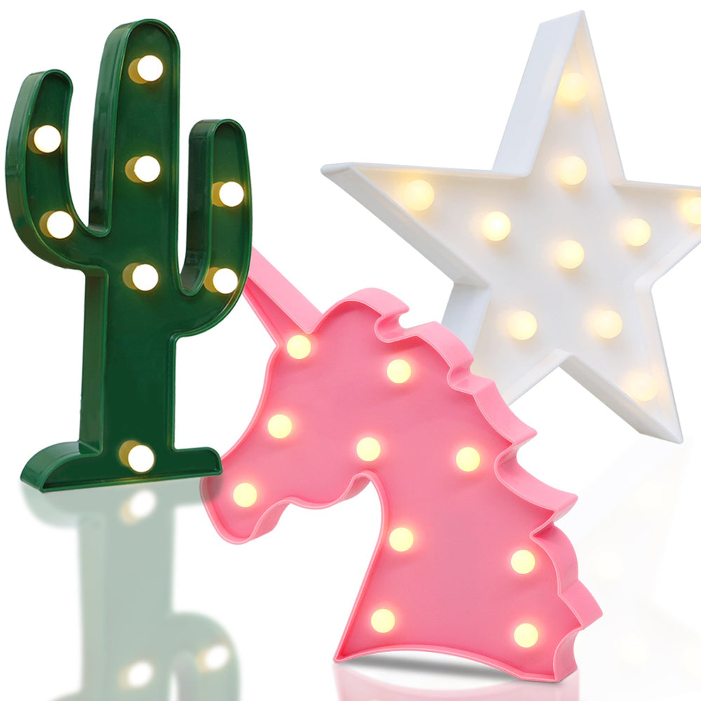 Novelty Place cactus marquee light battery compartment demonstrates portable, cord-free use