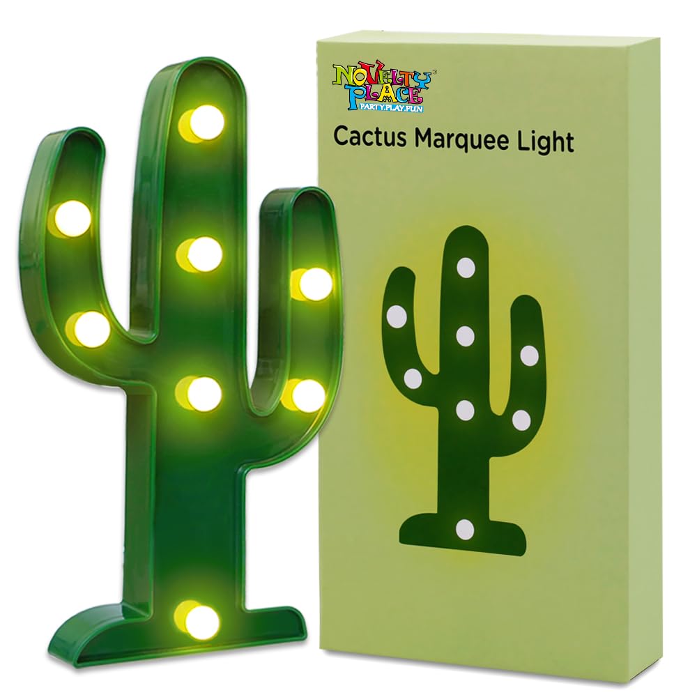 Novelty Place cactus marquee light doubles as party centerpiece and mood-setter