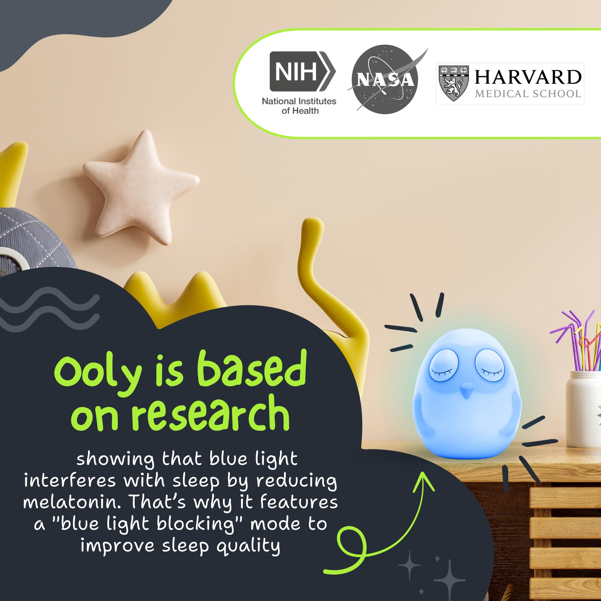 Novo123 Ooly Owl rechargeable dock—cord-free charging for convenient use.