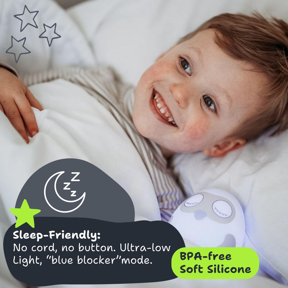 Novo123 Ooly Owl side view—compact, travel-friendly sleep trainer.