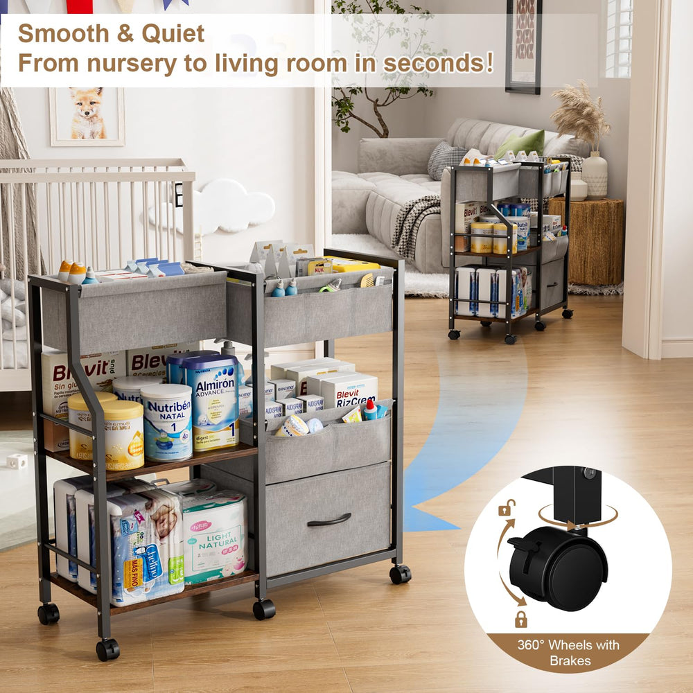 Novvia height-33-5-inches design keeps items within easy reach.