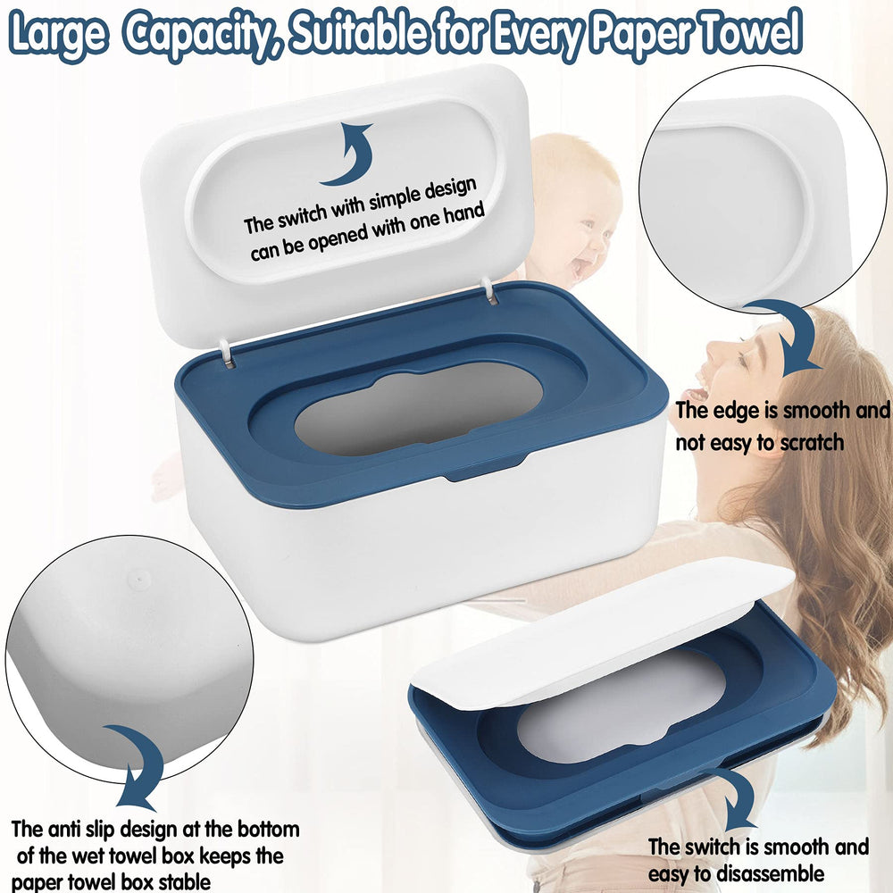 NOVWANG wipes dispenser blue interior keeps wipes organized and moist