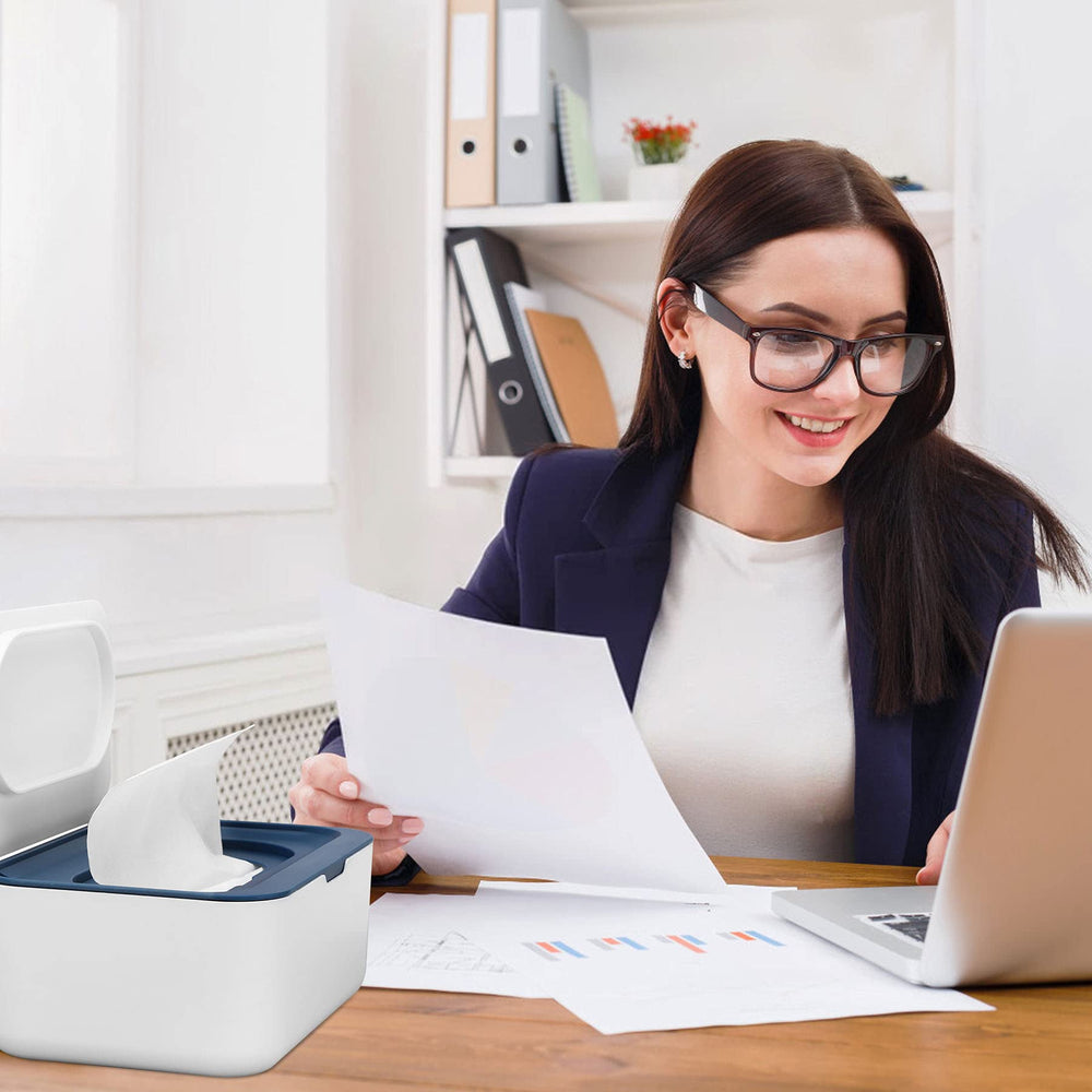 NOVWANG wipes dispenser blue sealing feature keeps contents fresh and dust-free