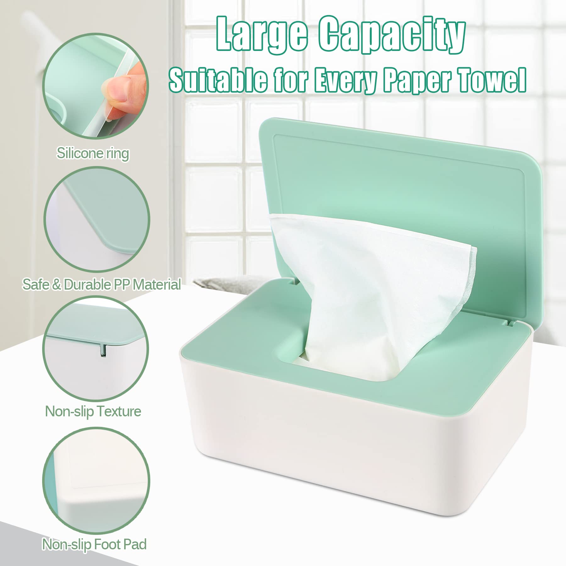 NOVWANG wipes dispenser lid seal demonstrates dust protection and moisture retention