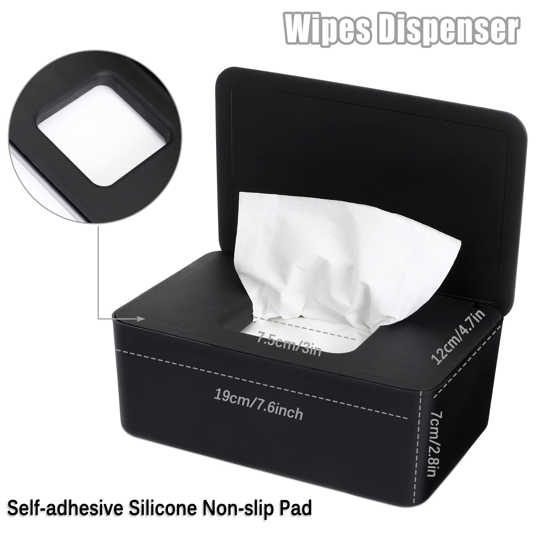 NOVWANG wipes dispenser with secure lid ensures freshness and dust protection.
