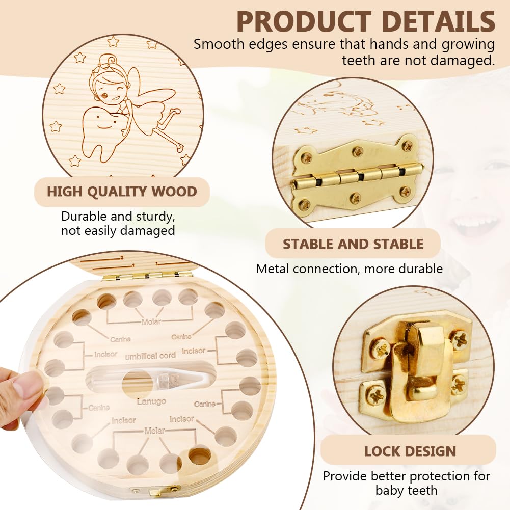 NOWHYX Tooth Fairy Box open lid reveals secure interior for small treasures.