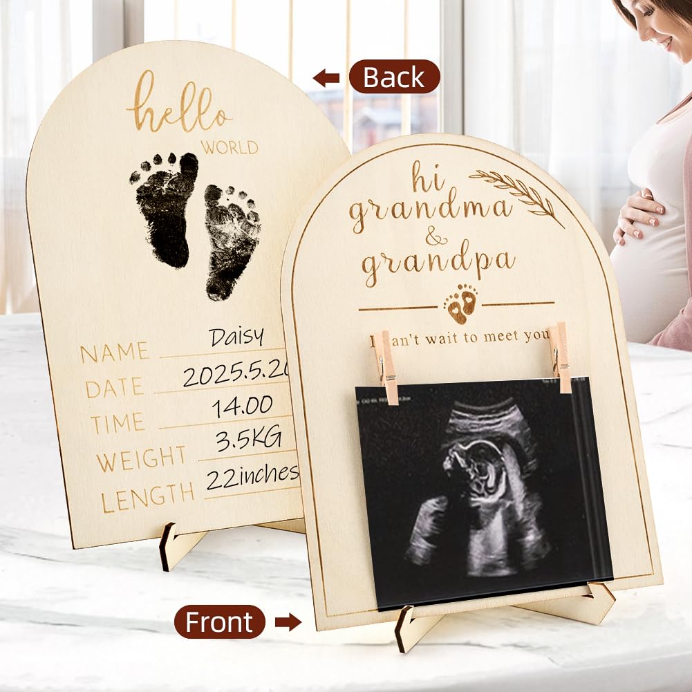 NOWHYX ultrasoun-d frame double-sided 8x6 display for versatile pregnancy announcements.