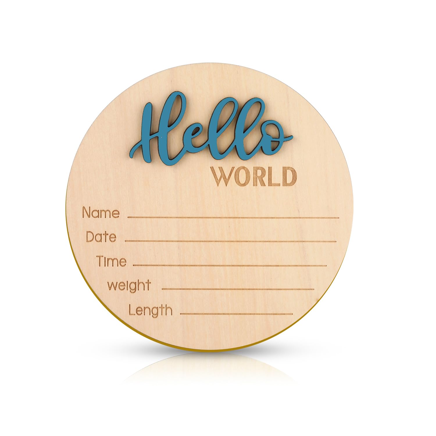 NQEUEPN baby announcement sign Hello World wood closeup, ideal for newborn photo props.