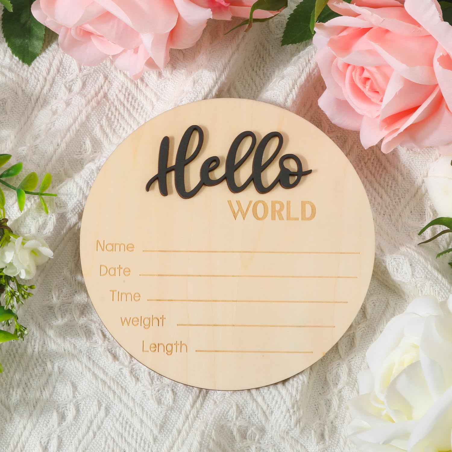 NQEUEPN newborn photo prop sign ready to customize with a marker.