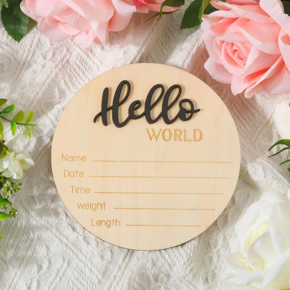 NQEUEPN newborn photo prop sign ready to customize with a marker.