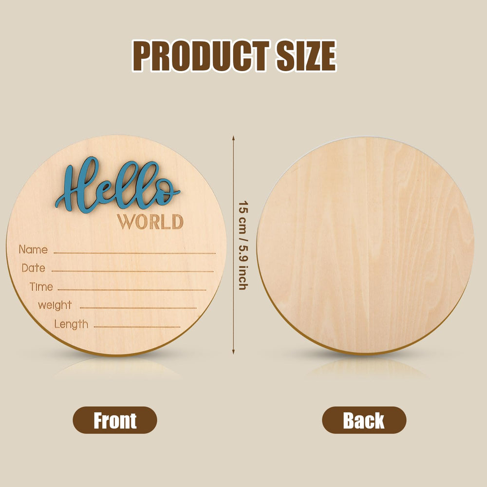 NQEUEPN birth stats engraved sign wood details for keepsake announcements.