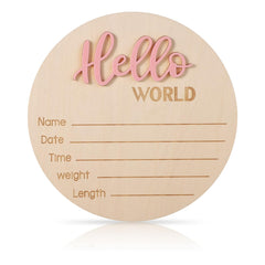 NQEUEPN newborn announcement sign Hello World close-up for photo props keepsake