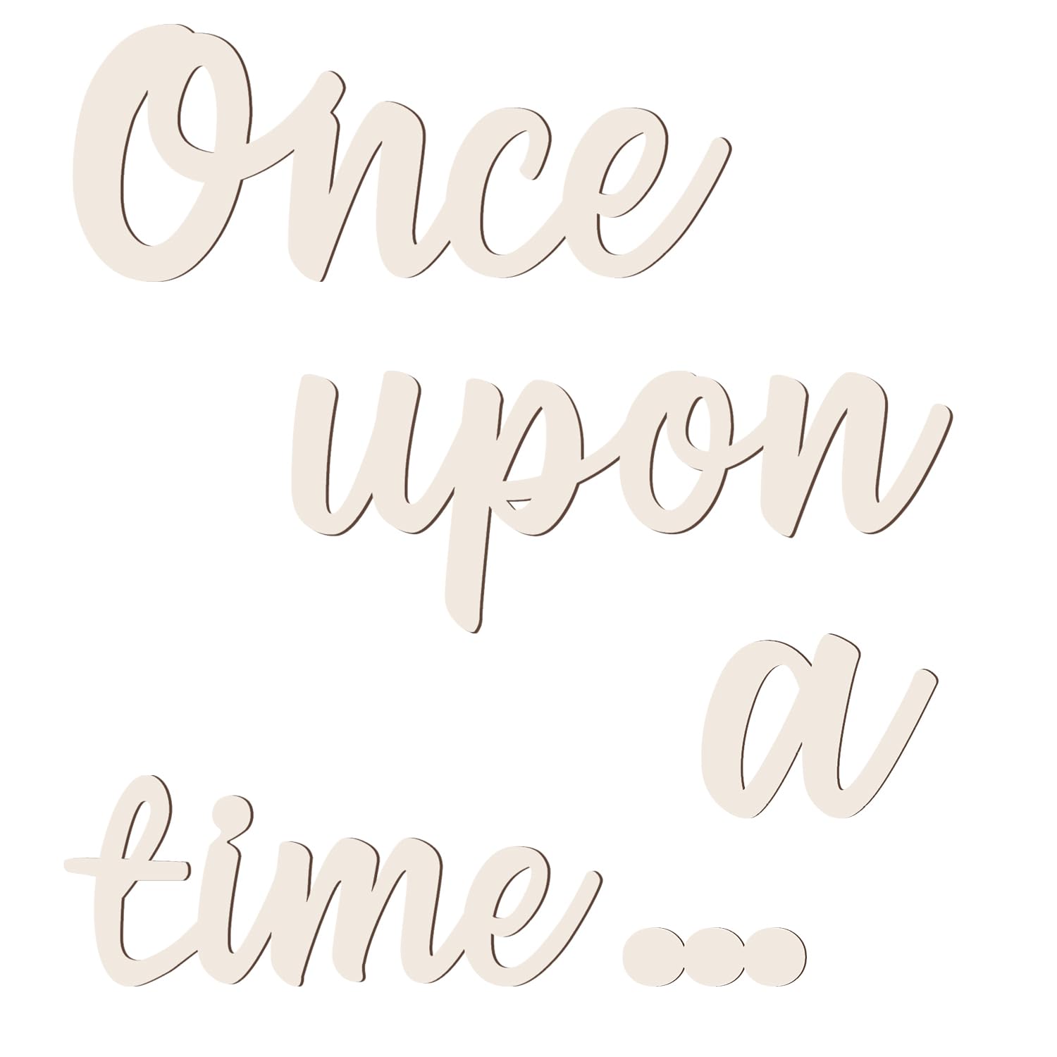 NQEUEPN Once Upon a Time sign front view showcases warm wooden nursery decor.