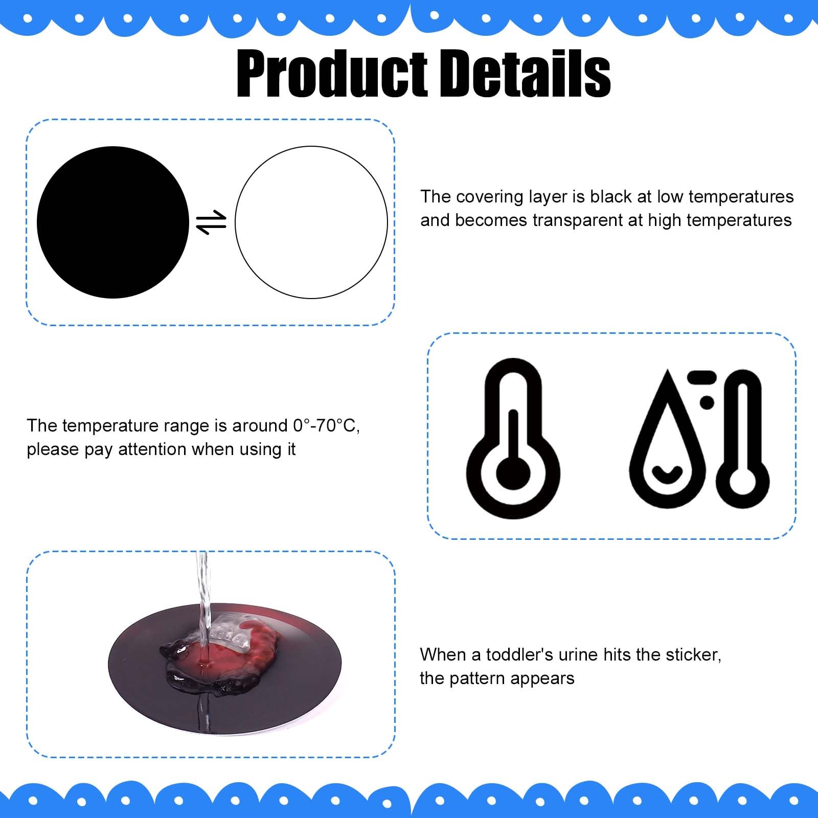 NQEUEPN potty stickers with strong adhesive ensures stable placement on the potty