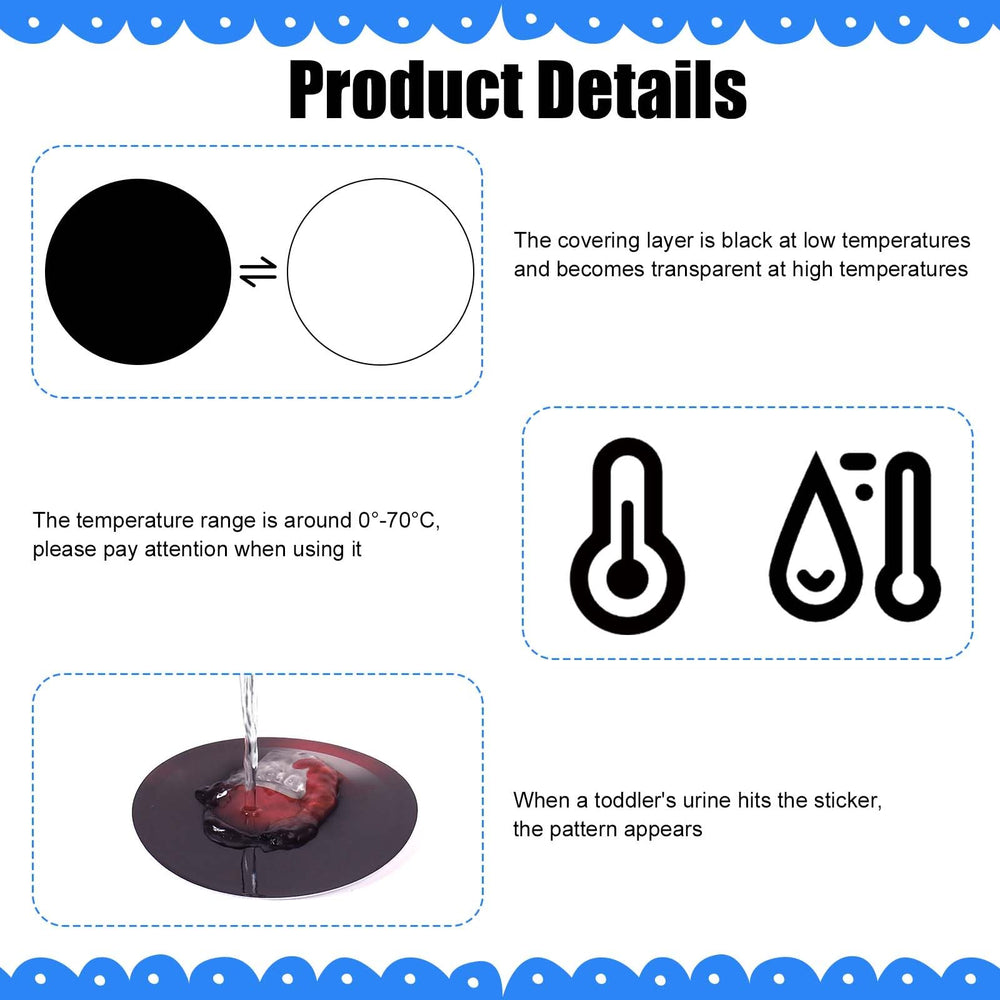 NQEUEPN potty stickers with strong adhesive ensures stable placement on the potty