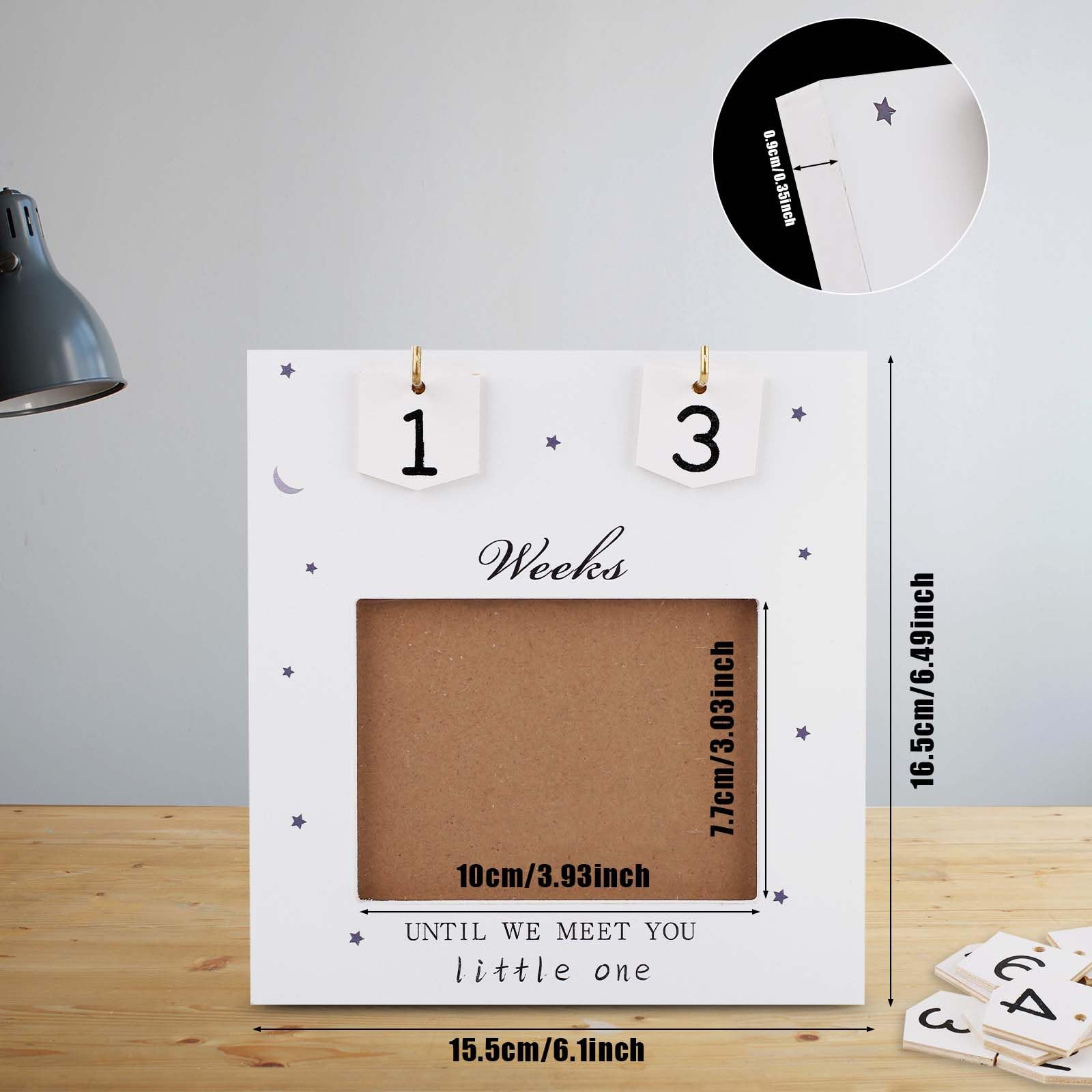 NQEUEPN sonogram frame countdown numbers show your gestational milestones stylishly.