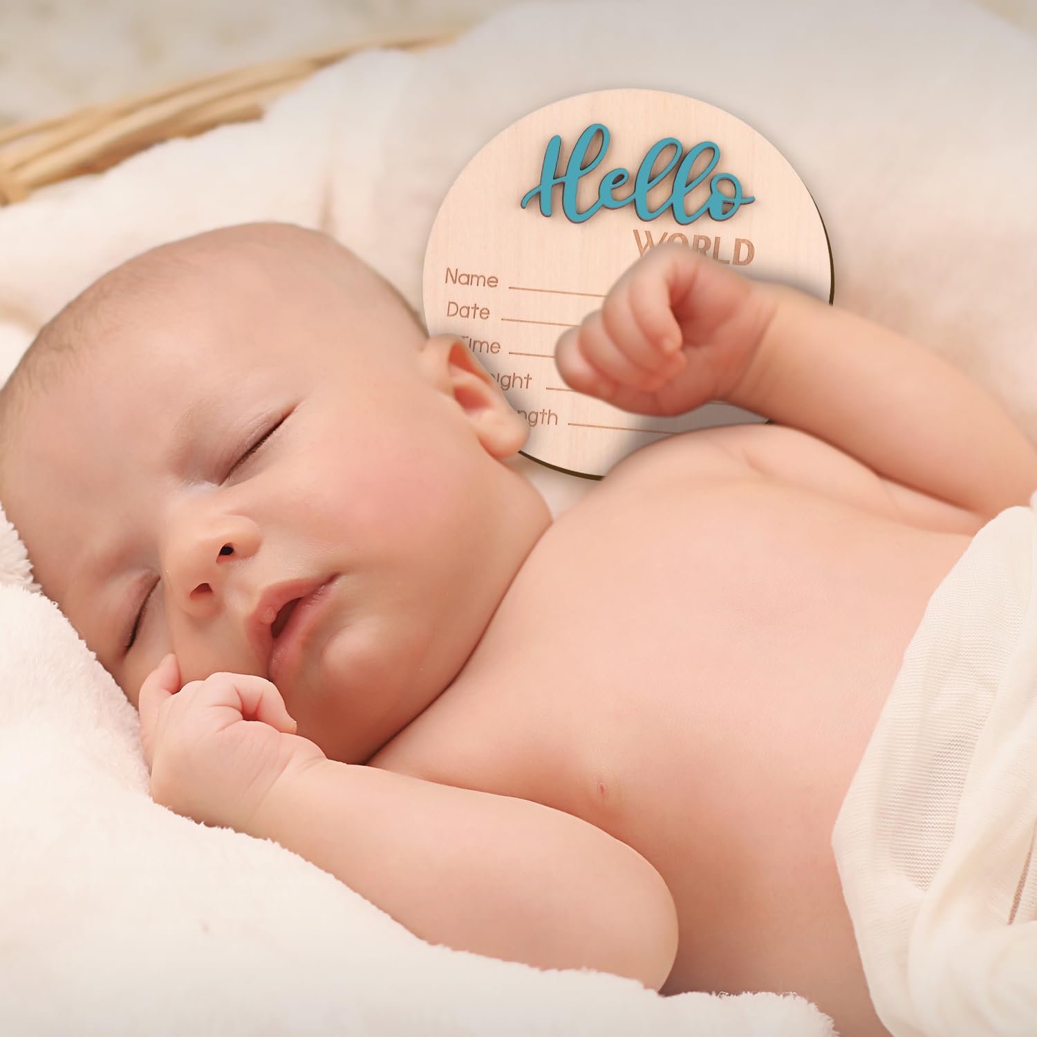 NQEUEPN Hello World sign wall decor keepsake for baby's arrival.