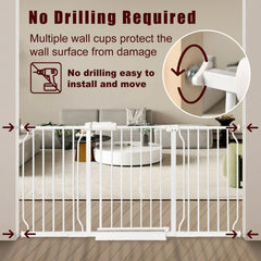 NRELIAK extra-wide gate doorway-stair-use shows safe passage for kids and pets.