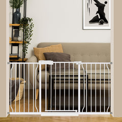 NRELIAK extra-wide gate walk-through door in white provides convenient doorway safety.