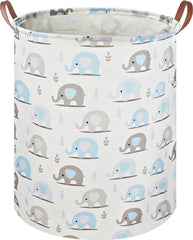 NTAOHAMPER elephant-blue laundry basket with roomy interior for clothes organization