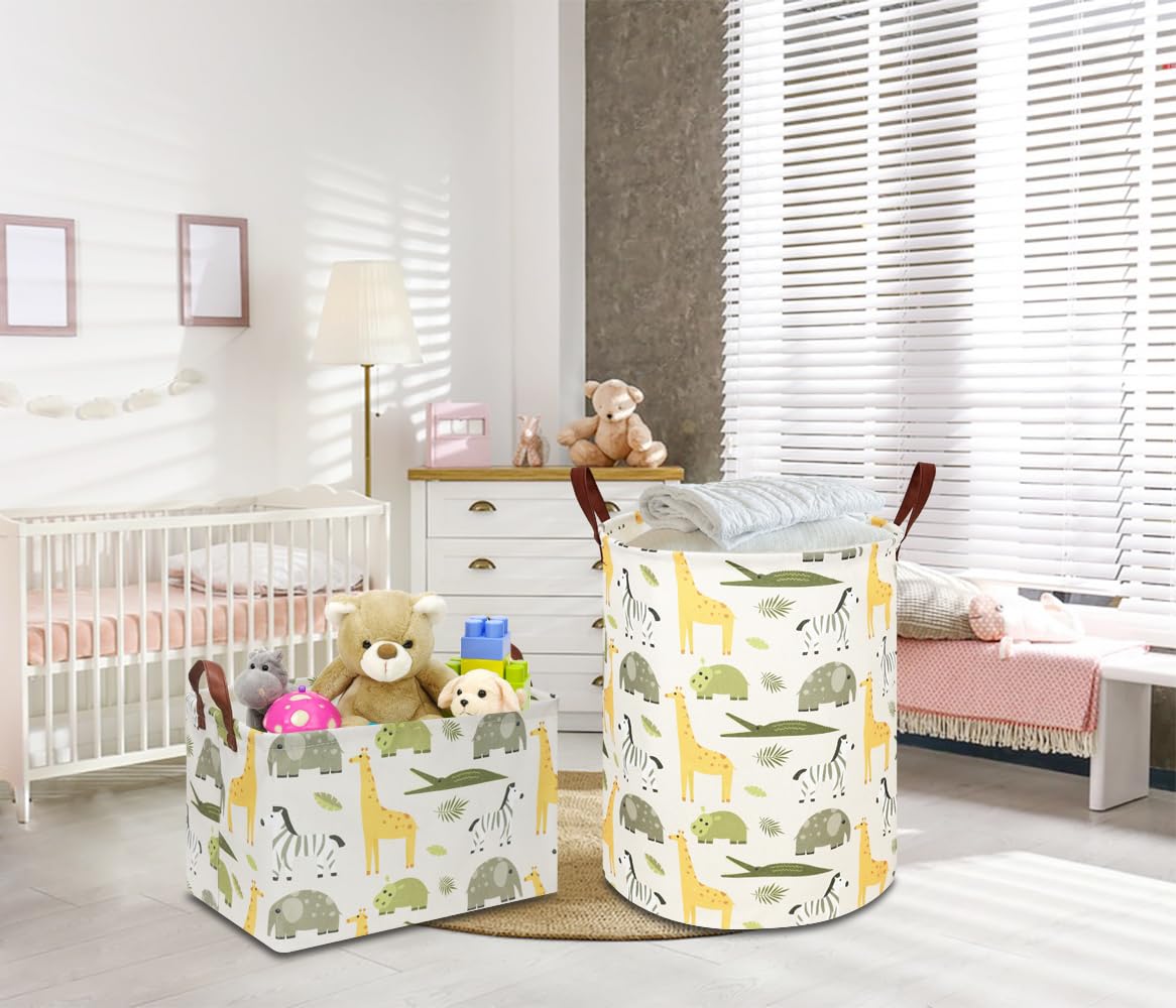NTAOHAMPER green nursery hamper close-up shows durable linen texture.