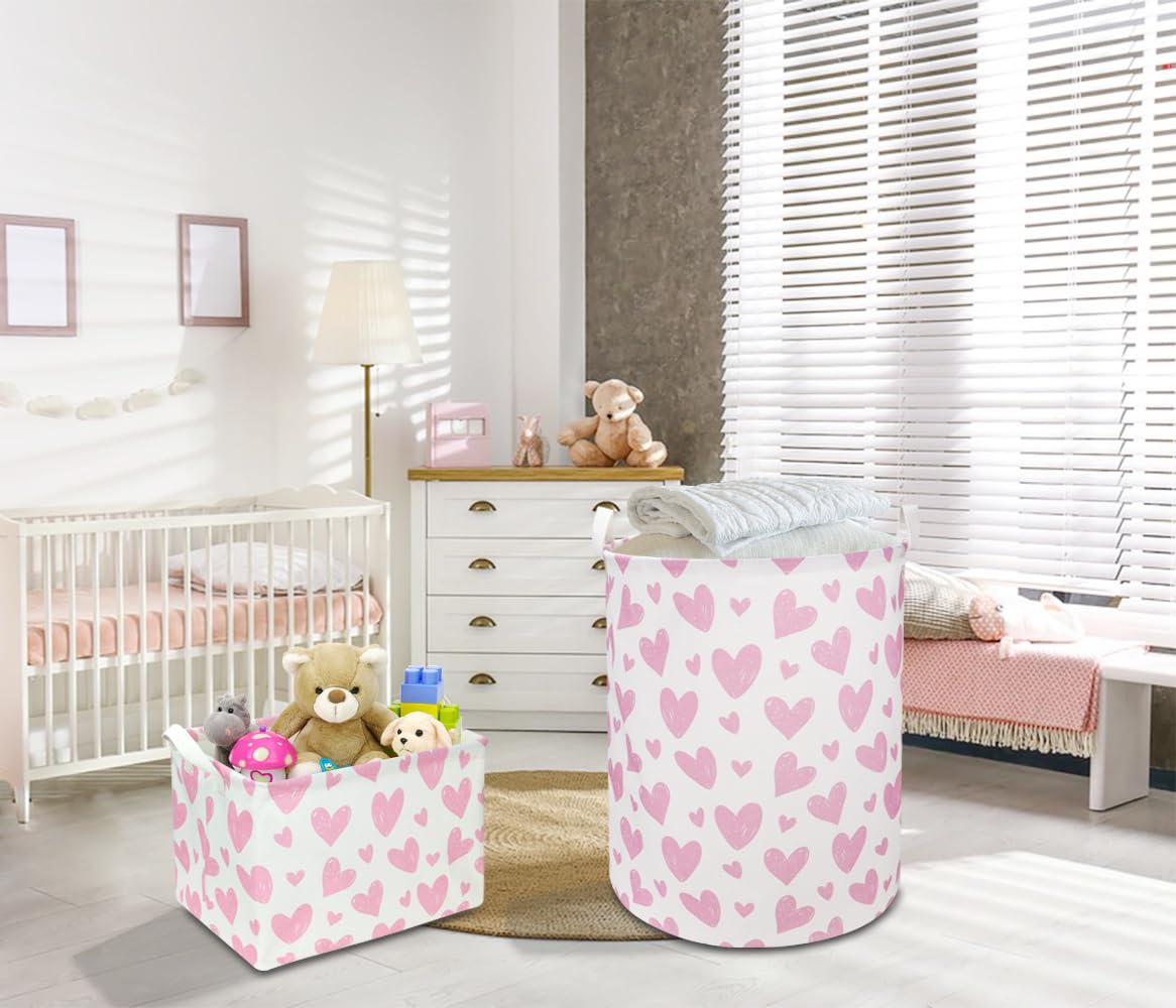 NTAOHAMPER pink heart nursery decor in bright kids' room.