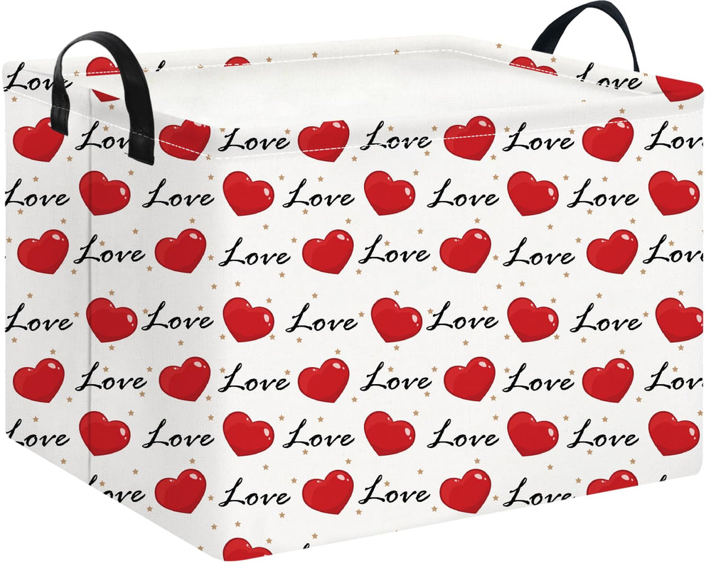 NTAOHAMPER rectangular storage basket with heart, portable and organizes spaces.