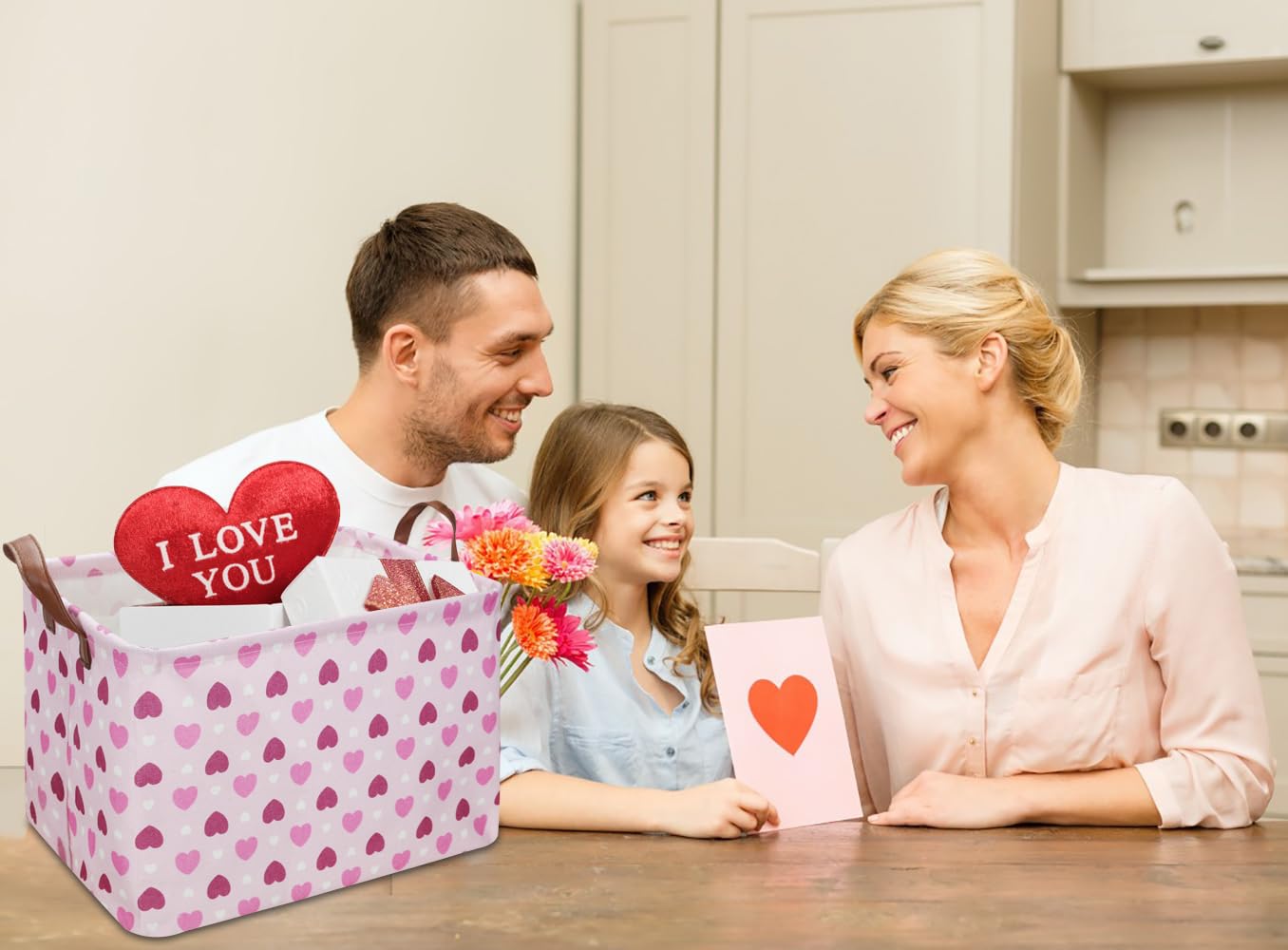 NTAOHAMPER room decor pink love basket enhances nursery or living spaces.