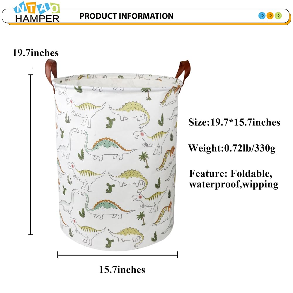NTAOHAMPER Dinosaur Laundry Hamper folded for compact storage when not in use
