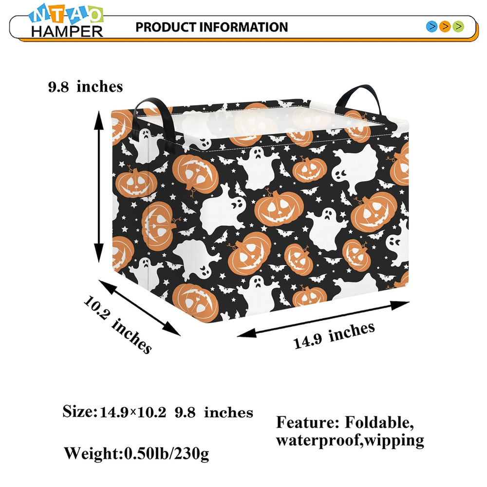 NTAOHAMPER basket with leather handles for easy transport and room organization