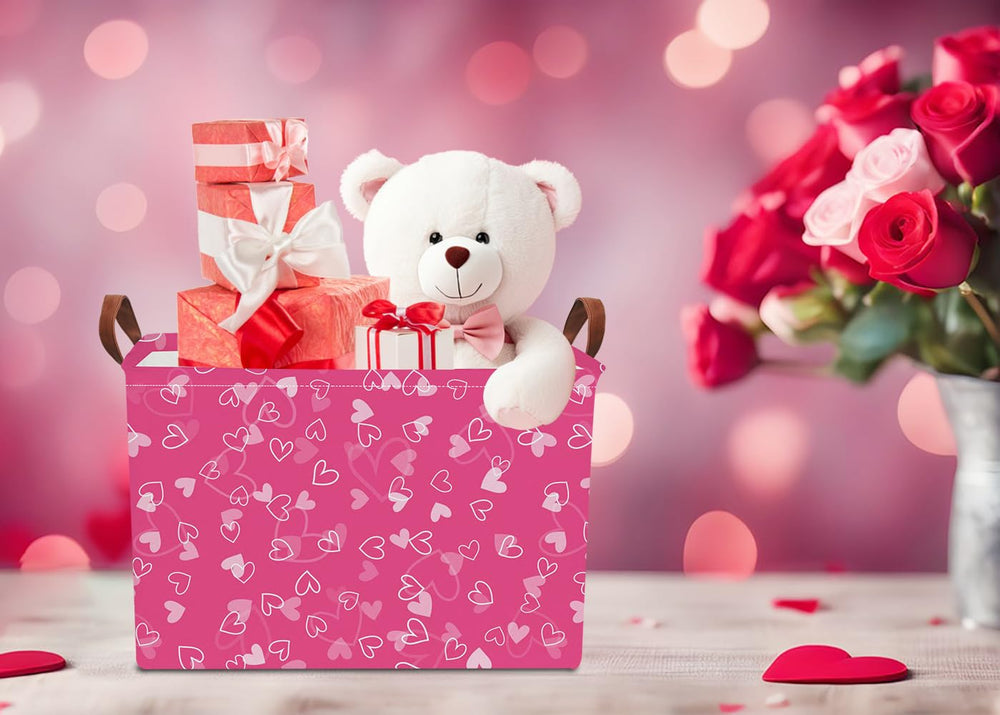 NTAOHAMPER pink heart gift basket in use for gifting occasions