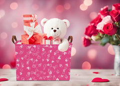 NTAOHAMPER pink heart gift basket in use for gifting occasions