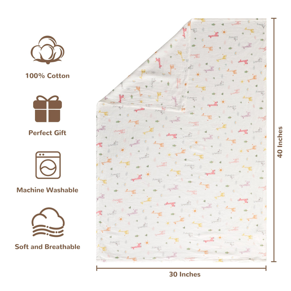 NTBAY 30x40 muslin swaddle shows compact, versatile wrap for newborns.