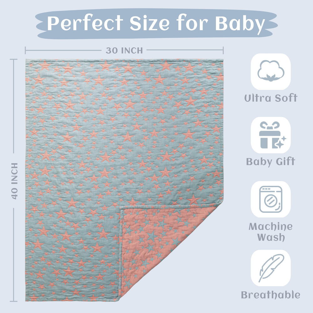 NTBAY blanket closeup-soft muslin emphasizes gentle touch and year-round warmth.