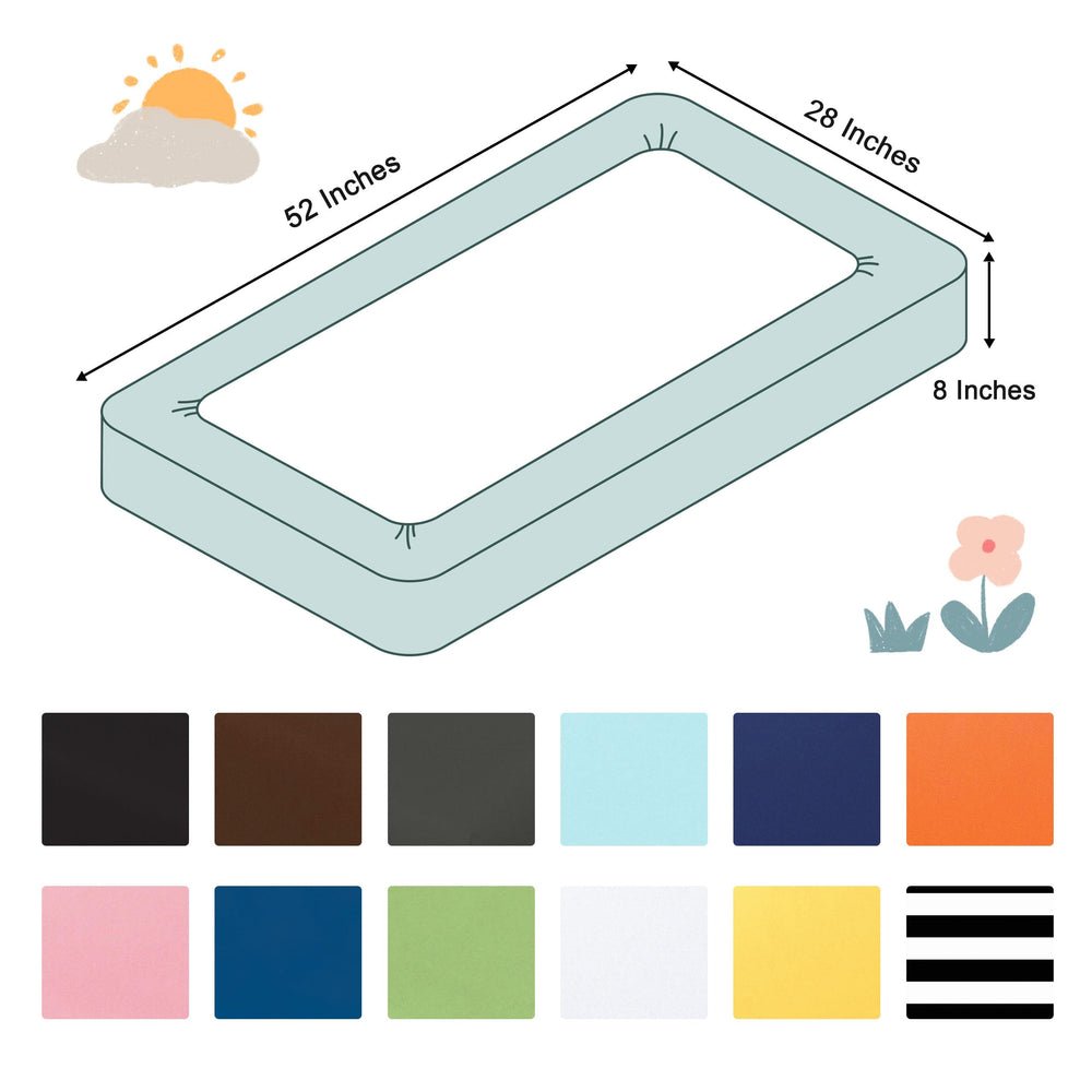 NTBAY sheet color option in classic black suits any nursery theme.